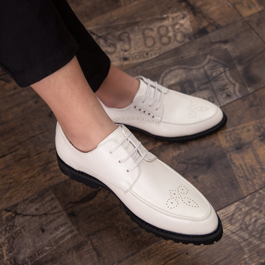 Zapatos de Cuero Blanco Estilo Británico para Hombre - Calzado Ejecutivo Premium - Image 18