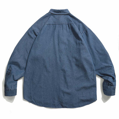 Camisa Denim Suelta Casual de Moda - Image 3