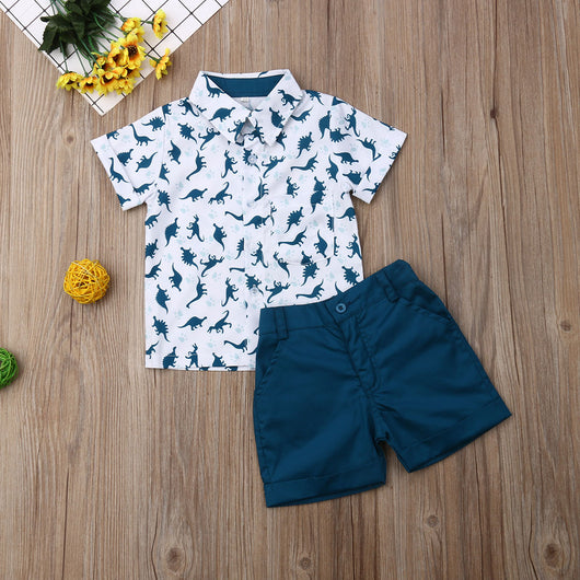 Conjunto Infantil Estampado Dinosaurio - Playera y Shorts de Verano - Image 11