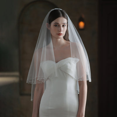Velo de Novia Artesanal con Cuentas Bordadas - Image 12
