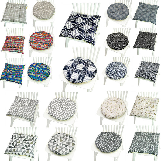 Cojín Redondo para Ventana Saliente con Estampado de Poliéster y Lino - Image 2