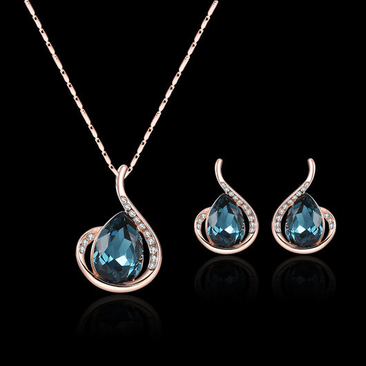Juego de Joyas Nupciales Cristal Diamante: Collar y Aretes para Novia - Image 10