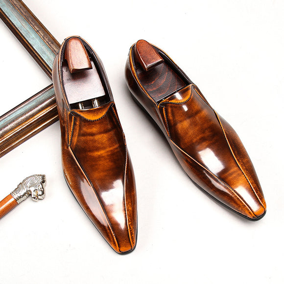 Zapatos Oxford Puntiagudos de Estilo Británico para Hombre