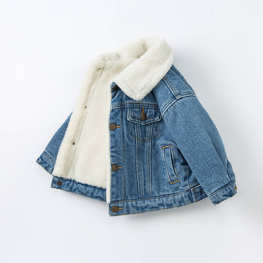 Chaqueta Denim Entallada con Solapa de Terciopelo - Image 14