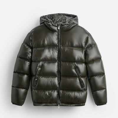 Abrigo Corto Acolchado Negro con Capucha para Otoño e Invierno - Image 6