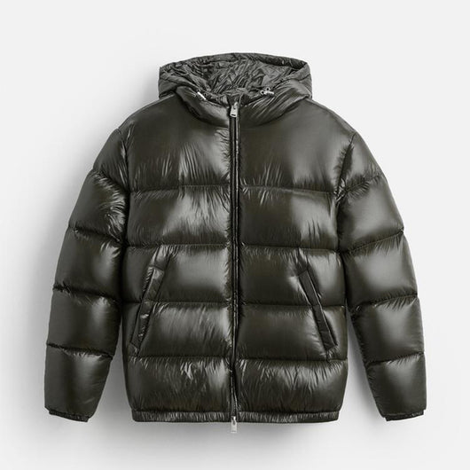 Abrigo Corto Acolchado Negro con Capucha para Otoño e Invierno - Image 6