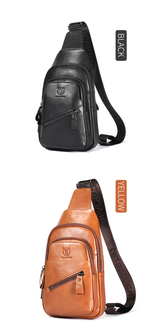Bolsa Cruzada de Cuero Genuino Bull Captain - Gran Capacidad para Hombre - Image 6