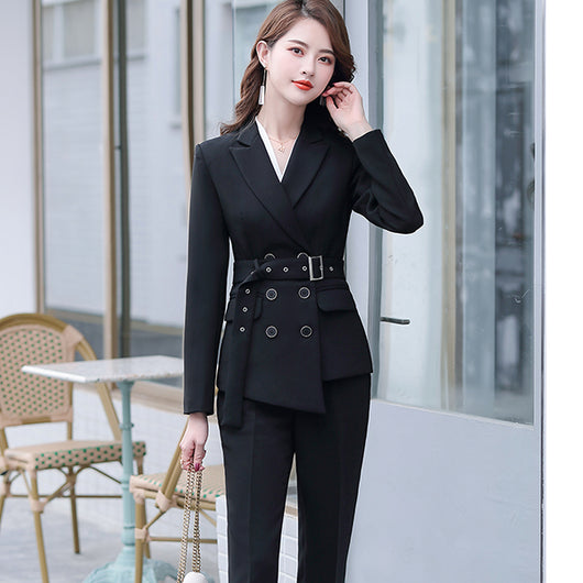 Traje Ejecutivo Mujer Manga Larga Color Sólido