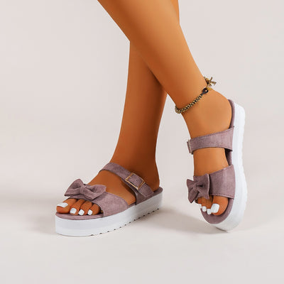 Sandalias Planas de Gamuza con Moño para Mujer - Image 5