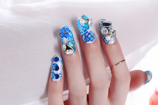 Uñas Postizas Decoradas con Lazo y Corona - Parches de Uñas Artísticas - Image 18