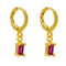 Dorado-plated Color Rectangular Mini Earrings Worn By Ins Fashion Bloggers Rojo