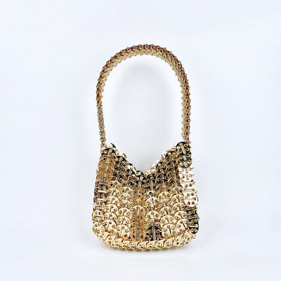 Bolso Portátil de Lentejuelas Plateadas Hecho a Mano con Textura Premium - Image 6