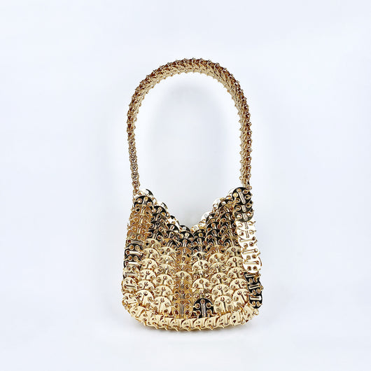 Bolso Portátil de Lentejuelas Plateadas Hecho a Mano con Textura Premium - Image 6