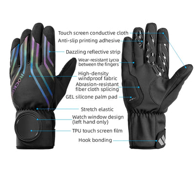 Guantes de Ciclismo Táctiles con Aislamiento Térmico y Reflectantes - Image 9