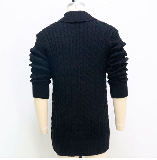 Cardigan de Lana Gruesa con Punto Retorcido para Hombre - Image 7