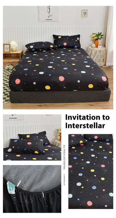 Juego de Sábana Ajustable y Funda de Almohada Estampada Suave - Image 8