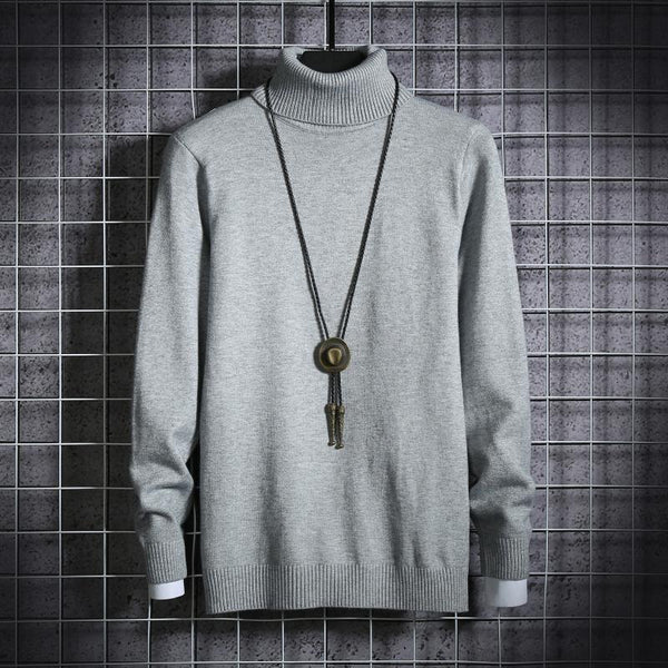 Suéter Cuello Alto Hombre Talla Grande - Pullover Liso y Versátil