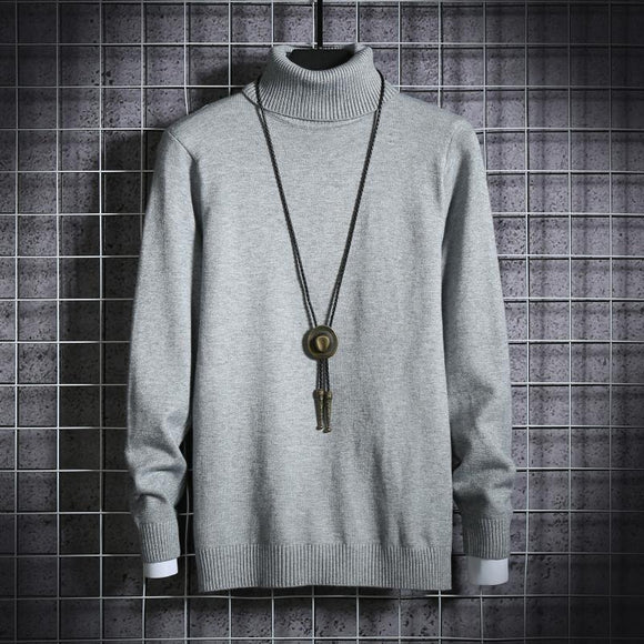 Suéter Cuello Alto Hombre Talla Grande - Pullover Liso y Versátil