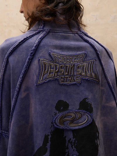 Sudadera con Cuello Alto, Teñido Anudado y Detalles Bordados - Image 10