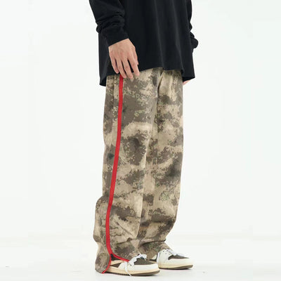 Pantalón de Trabajo Retro Camuflaje Cintura Alta Corte Recto - Image 3