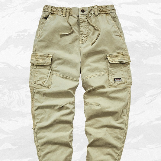 Pantalón Cargo de Algodón Puro con Múltiples Bolsillos
