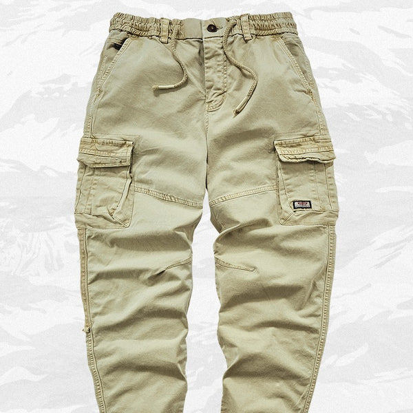 Pantalón Cargo de Algodón Puro con Múltiples Bolsillos