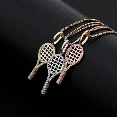 Collar Deportivo de Raqueta de Tenis con Circonitas - Estilo Hip-hop Femenino - Image 4