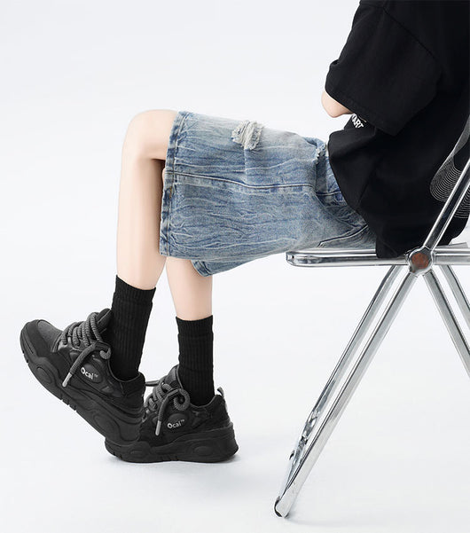 Shorts de Mezclilla Desgastados con Estilo Vintage - Image 11