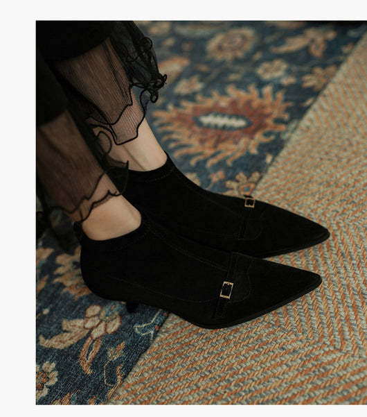 Botas Negras para Mujer con Tacón Fino - Elegantes y Versátiles - Image 4