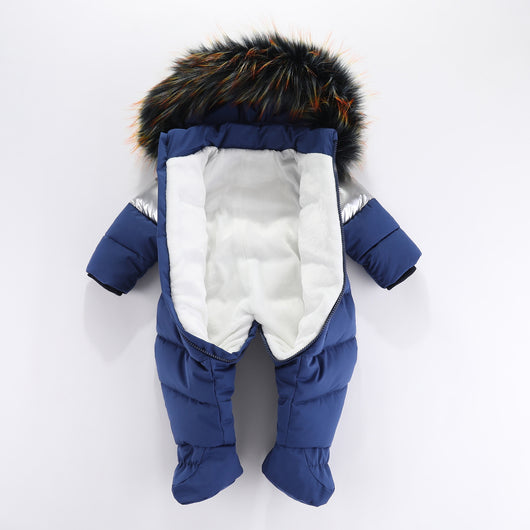 Mameluco Infantil con Cuello de Piel Acolchado para Invierno - Image 6