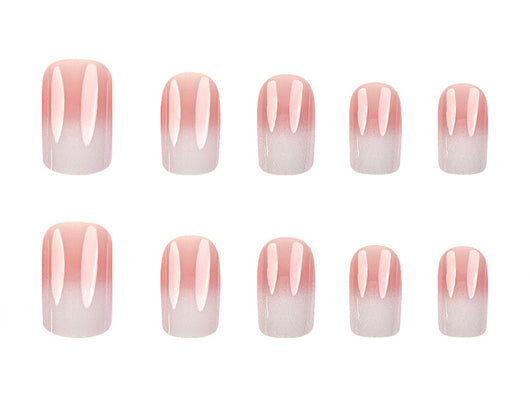 Uñas Postizas Degradado Rosa y Blanco Desmontables - Image 10