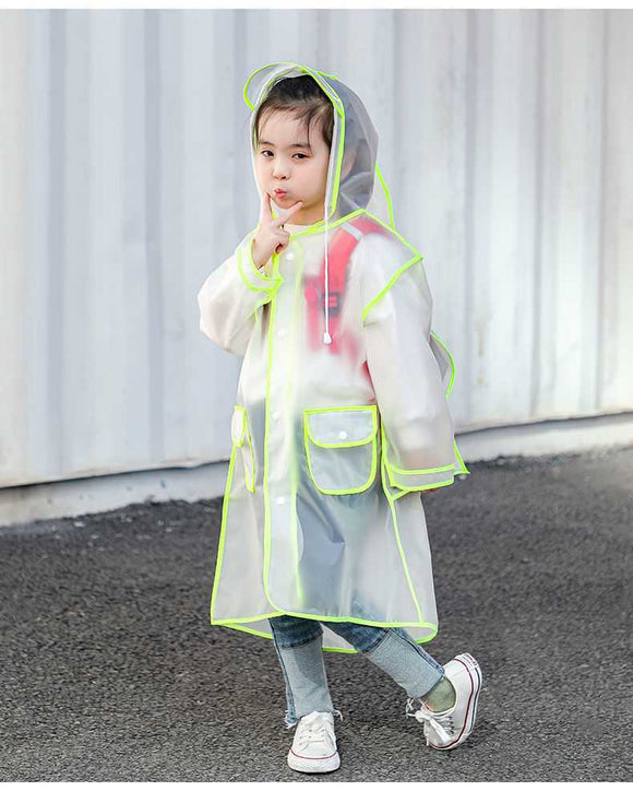 Poncho Impermeable Transparente para Niños
