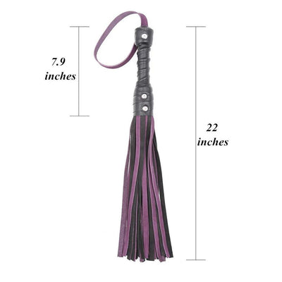 Látigo de Cuero Púrpura y Negro con Borlas - Image 4