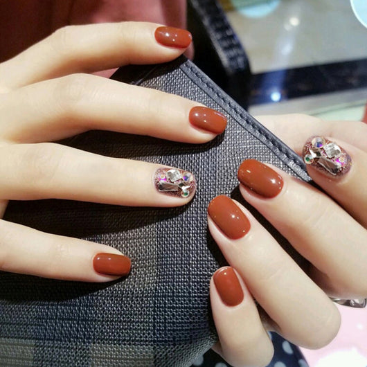 Uñas Postizas Removibles Diseño Fresa Corazón Mariposa Cortas - Image 5