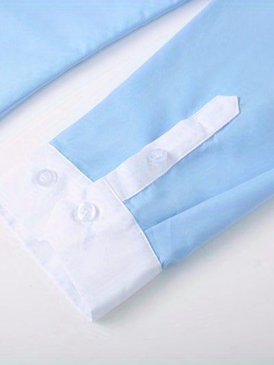 Camisa Ejecutiva Bicolor de Manga Larga para Adolescentes - Image 5