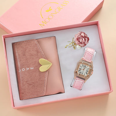 Juego de Regalo: Cinturón Cartera, Broche y Reloj para Dama - Image 6
