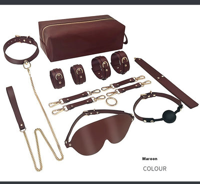 Set Completo de 9 Piezas para Parejas - Bolsa de Cuero, Pulsera, Accesorios Íntimos - Image 7