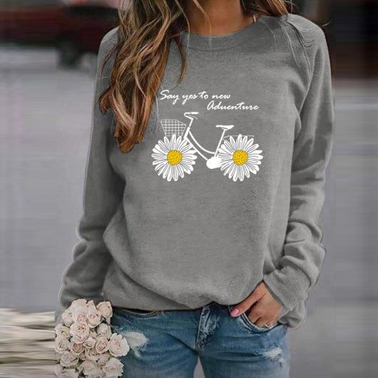 Sudadera Mujer Cuello Redondo Suelta Estampada Manga Larga Casual - Image 29