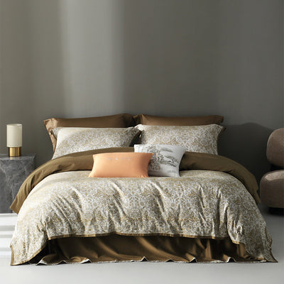 Juego de Cama Jacquard Algodón Puro Estilo Retro Americano 4 Piezas - Image 9