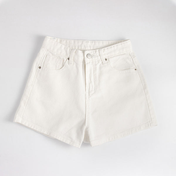 Shorts Denim Cintura Alta Mujer Corte Delgado - Image 2
