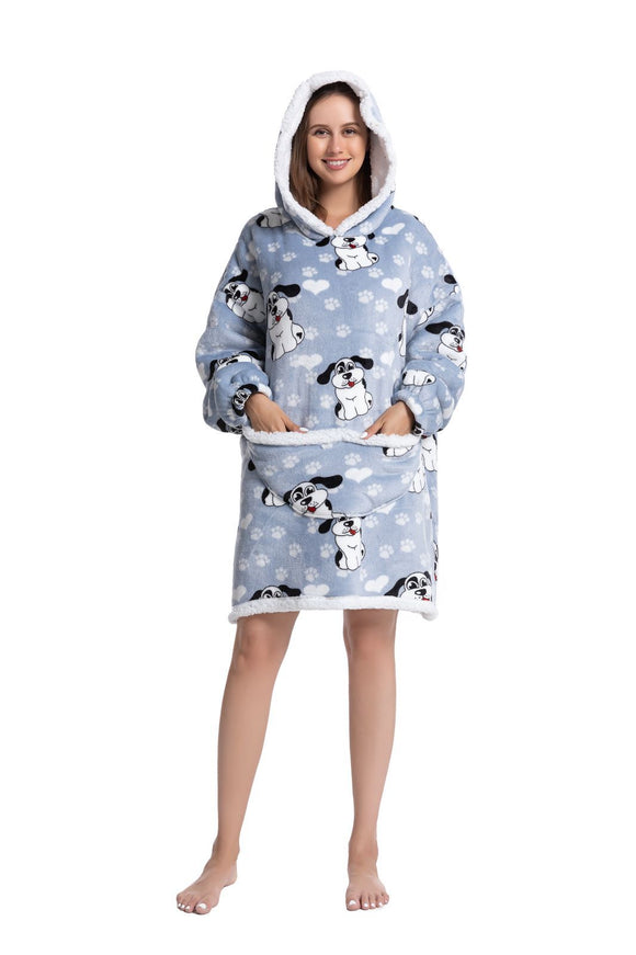 Pijama Sudadera con Capucha y Manta - Abrigo Cálido Versátil