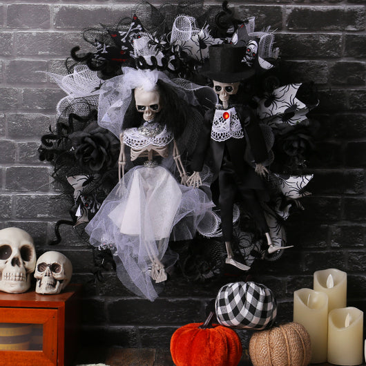 Guirnalda de Calaveras Novios Halloween - Decoración de Terror y Misterio