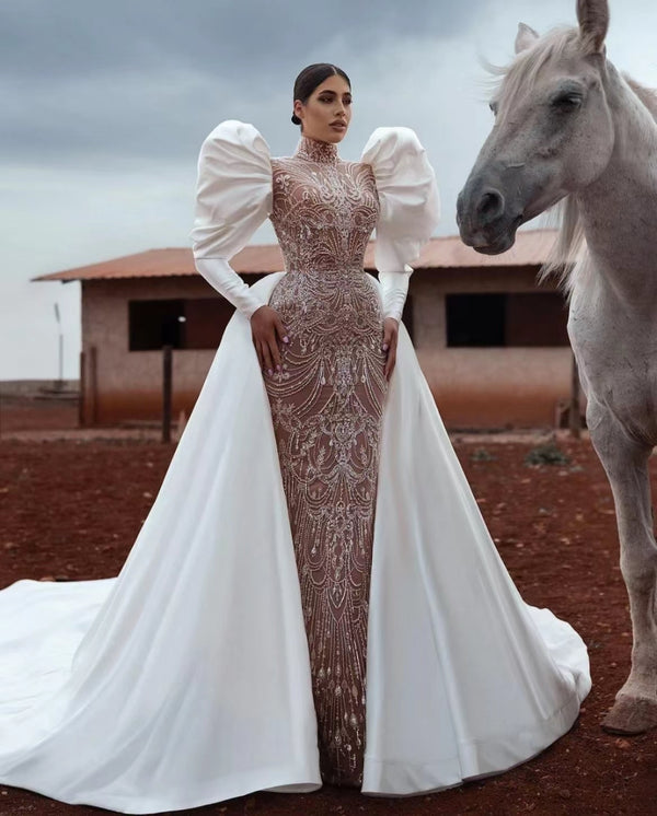Vestido de Novia con Encaje Bordado Elegante