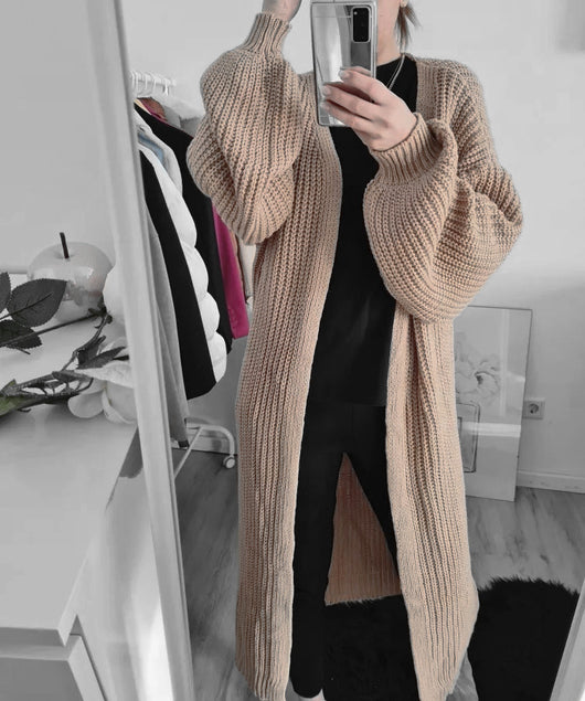 Cardigan Largo Suelto para Mujer - Suéter sin Botones Elegante - Image 9