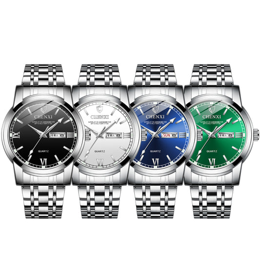 Reloj Acero Inoxidable Doble Calendario Luminoso Resistente al Agua - Image 2