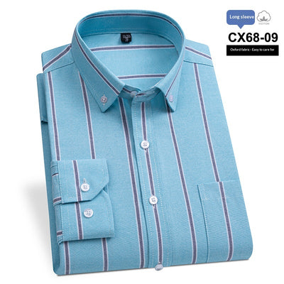 Camisa Oxford Slim Fit a Rayas para Hombre con Bolsillos - Image 11