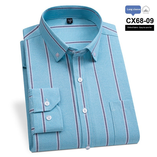 Camisa Oxford Slim Fit a Rayas para Hombre con Bolsillos - Image 11