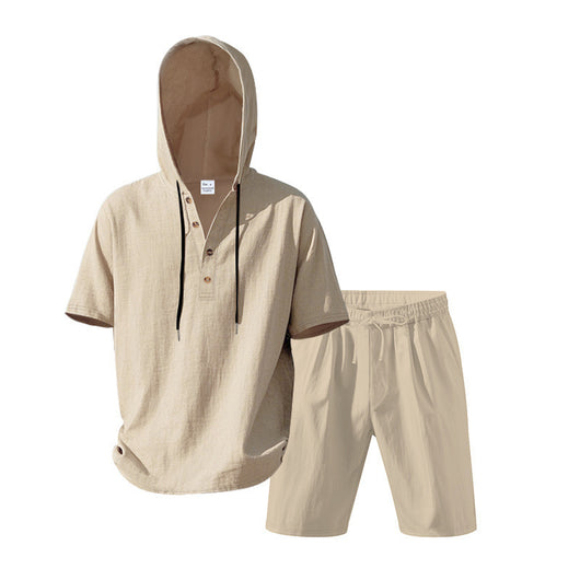Conjunto Deportivo Holgado de Lino Transpirable con Capucha - Image 37