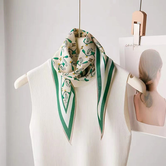 Pañuelo de Seda Crepe Estampado Diamante