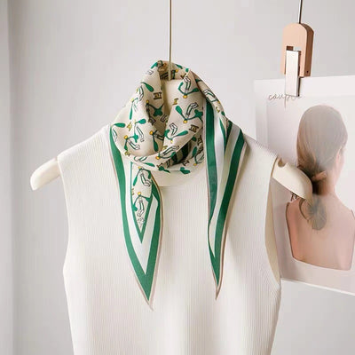 Pañuelo de Seda Crepe Estampado Diamante